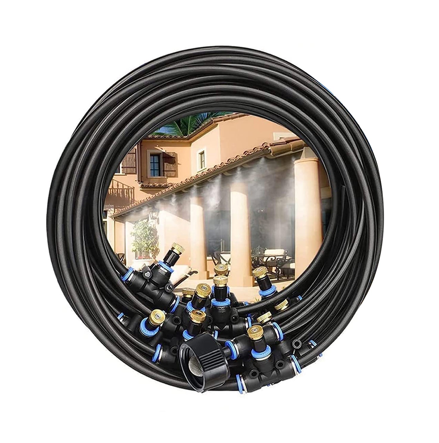 Misters for Outside Patio Misting Cooling System65FT (20M) + 50FT (15M) Misting Line