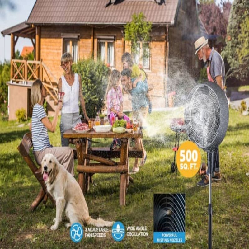 18 in. 3-Speed Outdoor Misting Fan