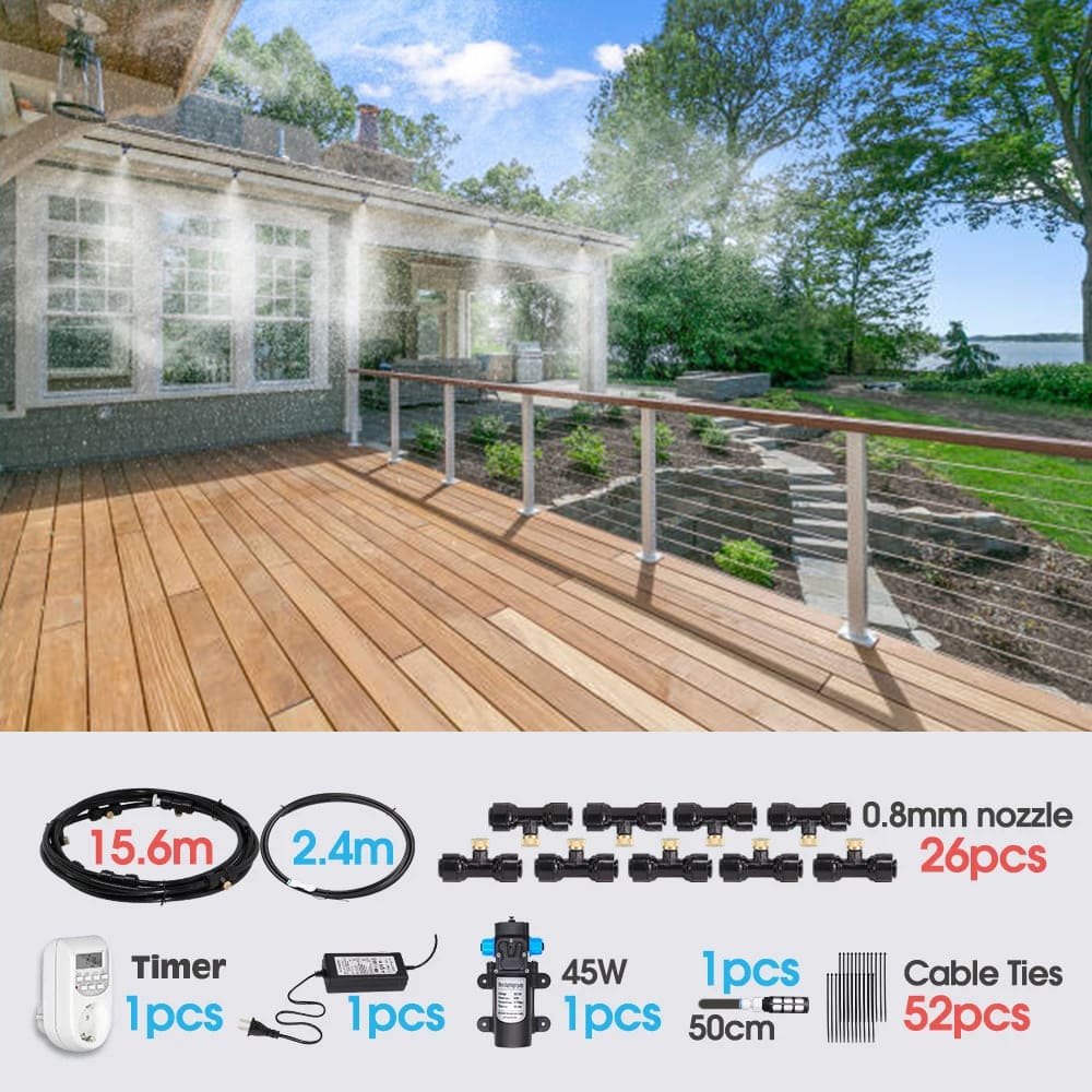 Patio Misting System With Pump 45W 0.8MM