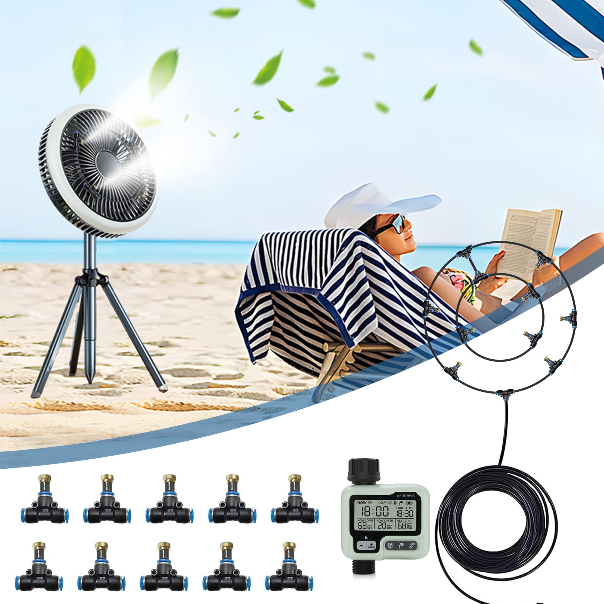 Outdoor Misting Fan Kit