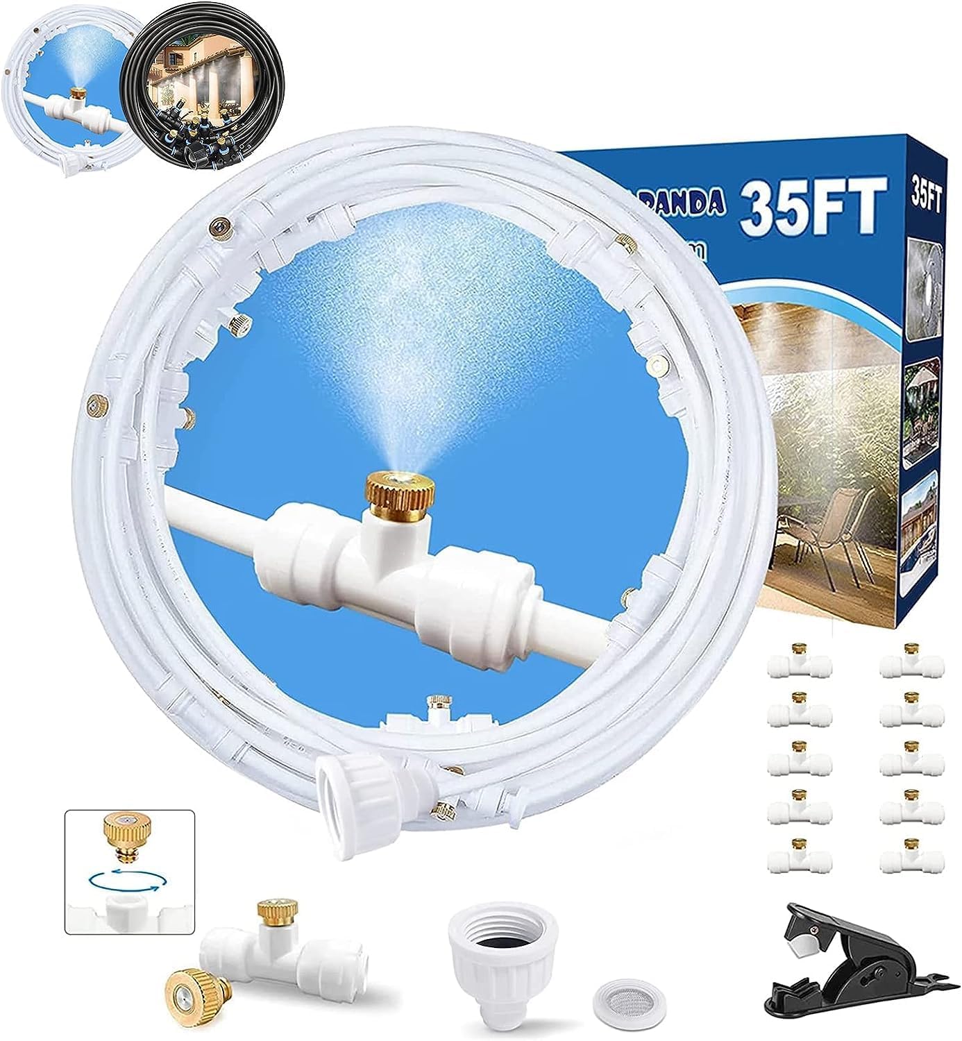 Fan Misting Kit for Outside Patio 35FT