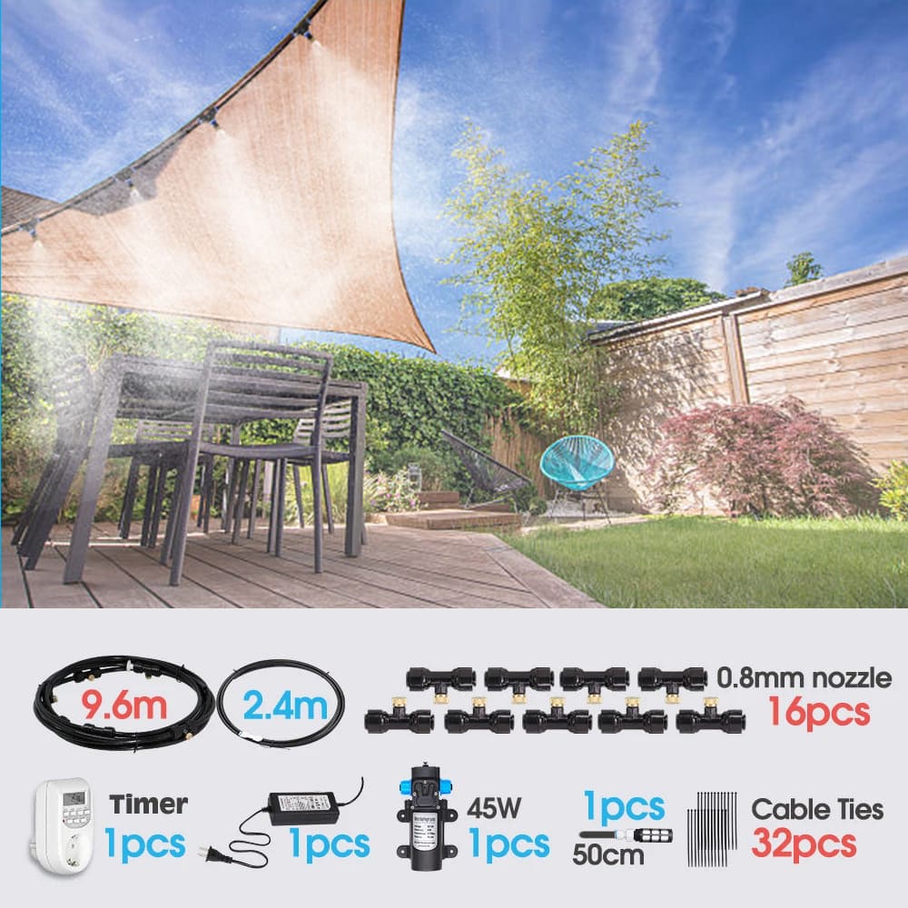 Patio Misting System With Pump 45W 0.8MM