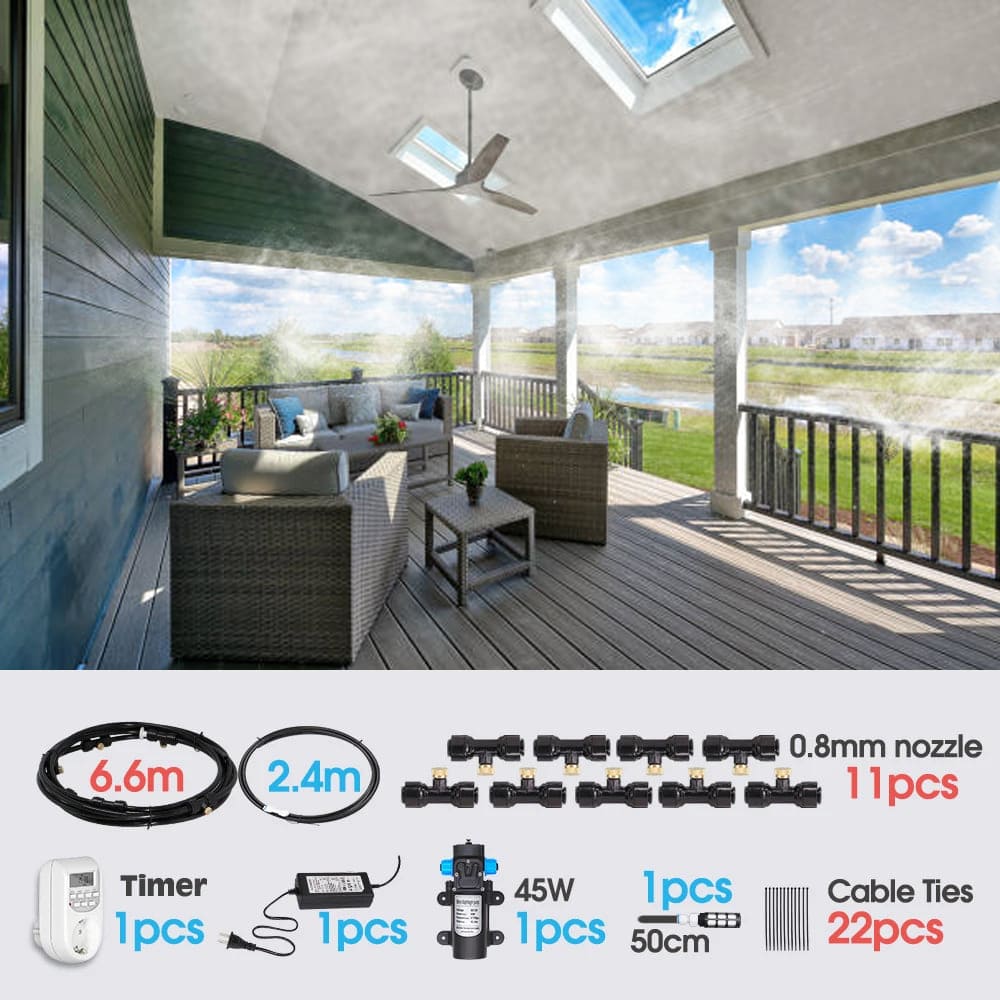 Patio Misting System With Pump 45W 0.8MM