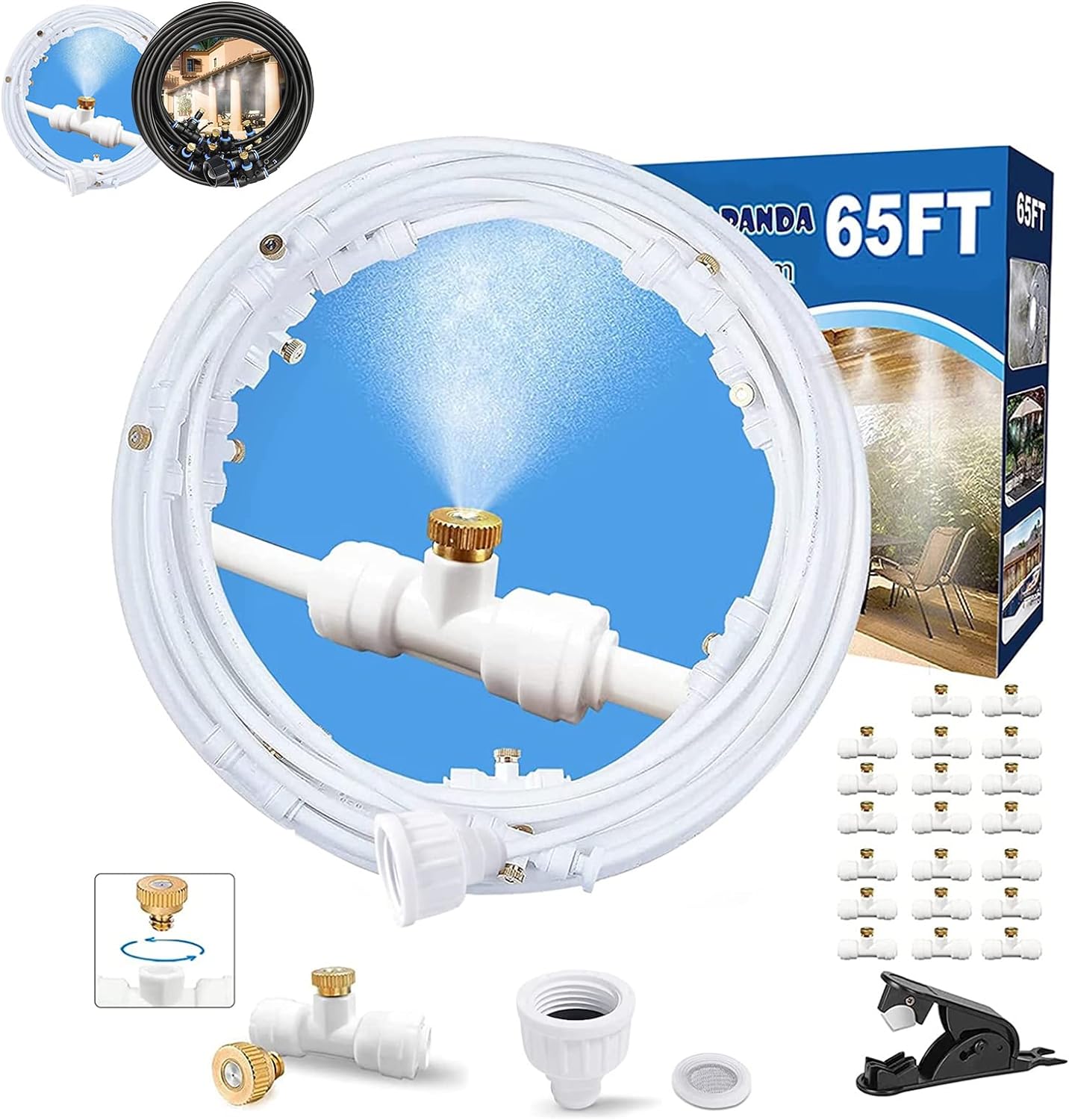 Misters for Outside Patio 65ft, Outdoor Misting Cooling System