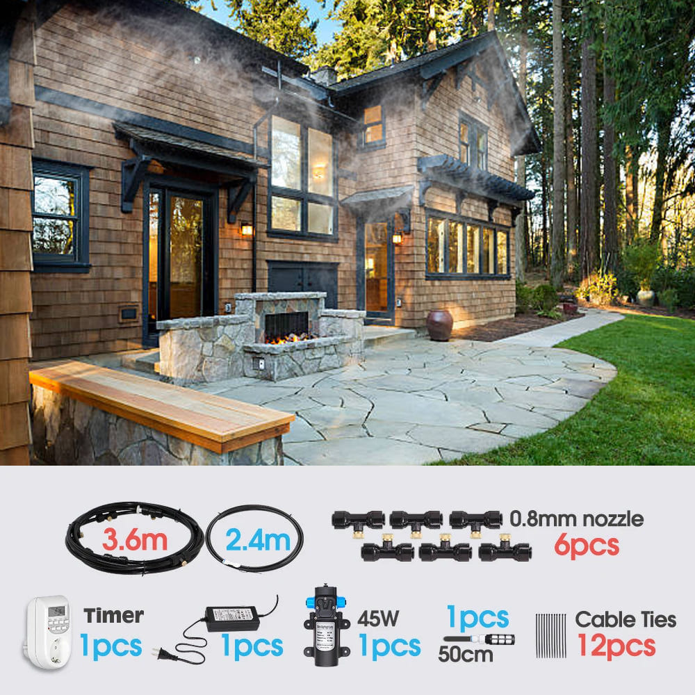 Patio Misting System With Pump 45W 0.8MM