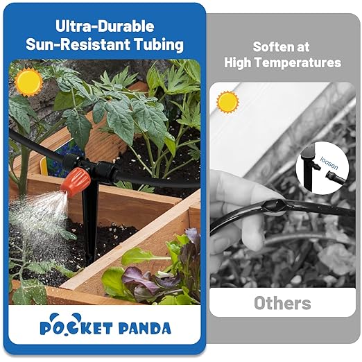 Mist Drip Irrigation System for Garden Watering, 1/2" & 1/4" Quick-Connect Micro Misting kit for Greenhouse, Plant, Lawn, Raised Bed, Vegetable, Flower. Hanging or Inground Misters Sprinkler