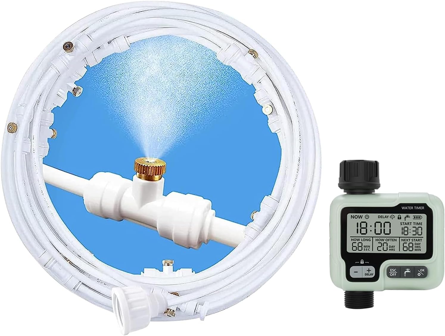 The 50Ft (15M) misters with Hose Timer