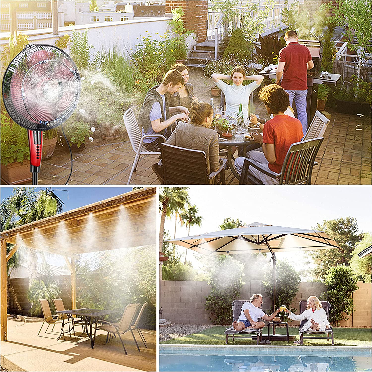 Fan Misting Kit for Outside Patio