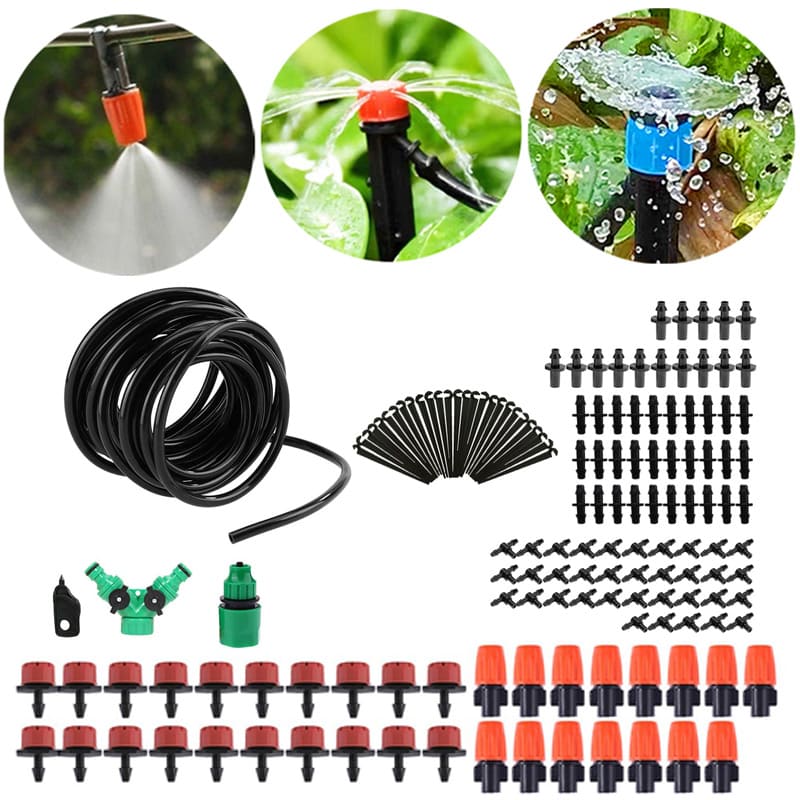 Greenhouse Micro Drip Irrigation Kit Patio Misting Plant Watering System