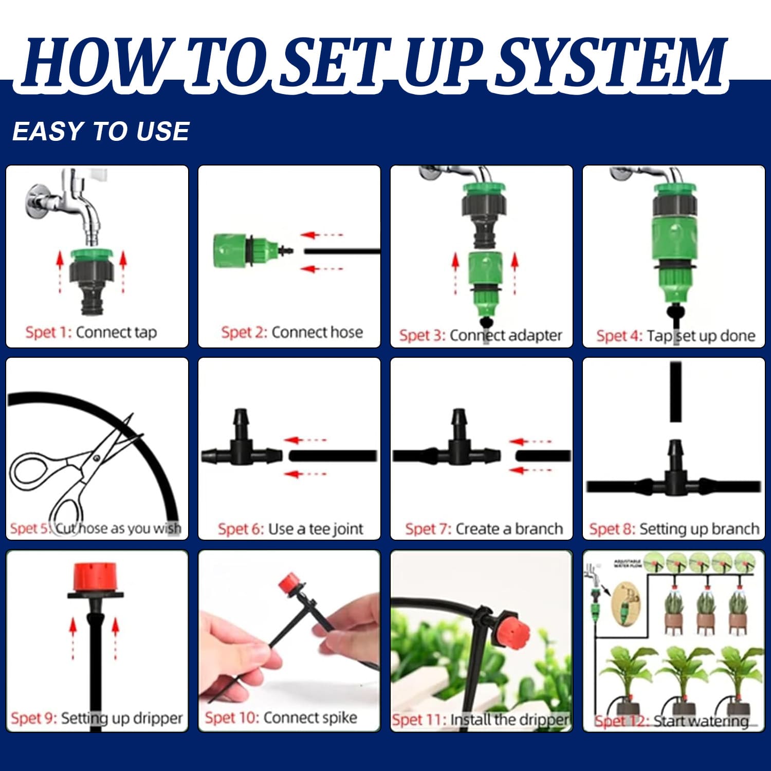 Greenhouse Micro Drip Irrigation Kit Patio Misting Plant Watering System