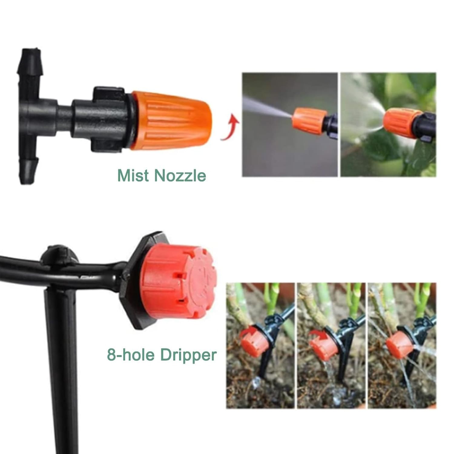 Greenhouse Micro Drip Irrigation Kit Patio Misting Plant Watering System