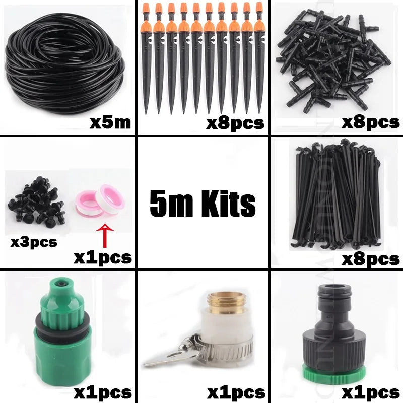 Greenhouse Micro Drip Irrigation Kit that can be Misting or drip-irrigated 5~50m