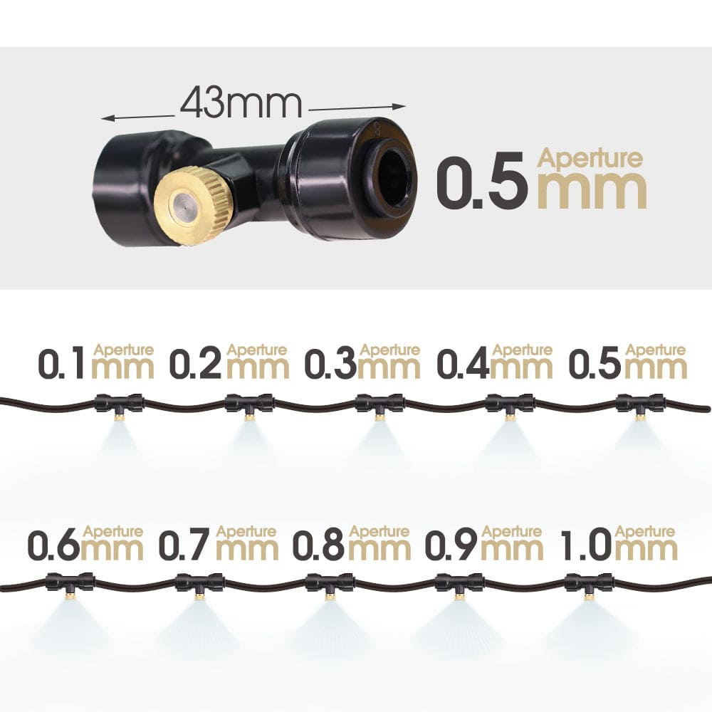 Mid Pressure Misting System Kit (Nozzle Orifice0.5MM), flow rate 4 L/min 165 psi/0.8Mpa