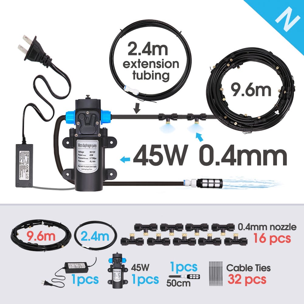 Misting System Kit - Mid Pressure Nozzle Orifice0.4MM 165 PSI/0.8mpa