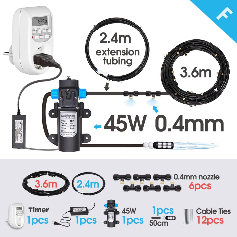 Misting System Kit - Mid Pressure Nozzle Orifice0.4MM 165 PSI/0.8mpa