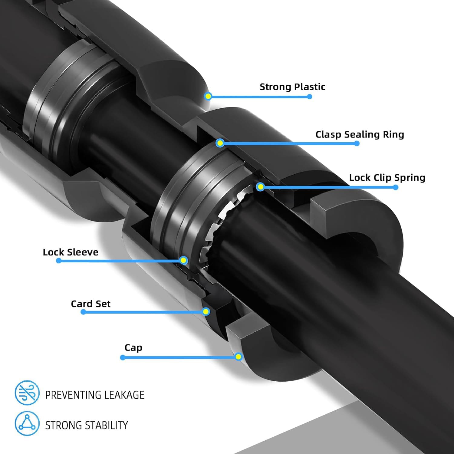 1/4" Push-to-Fit Shut off Value Shut Off Valve, Leak Free Connector Locking Fitting for Misting System or Drip Irrigation System