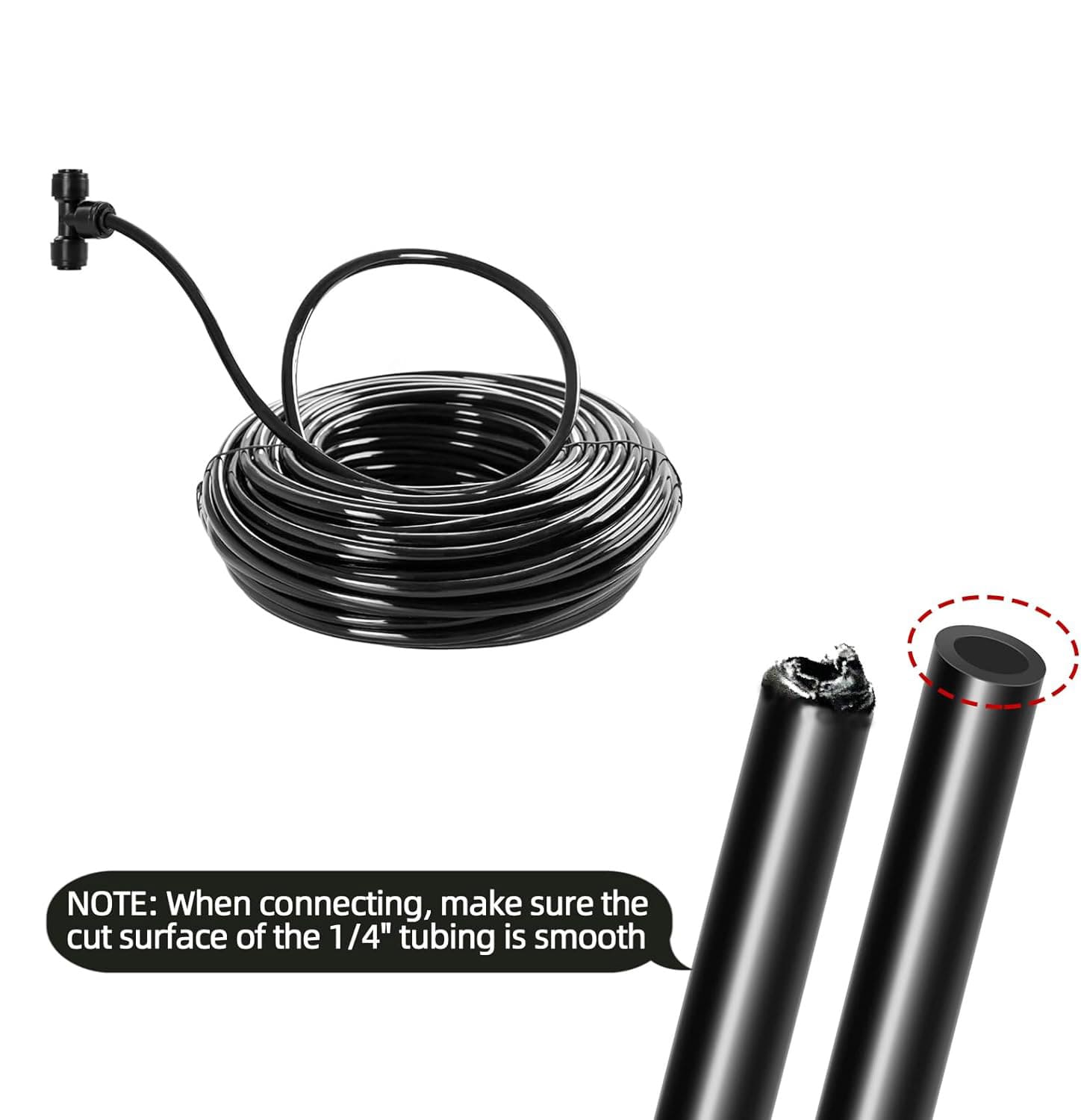 1/4" Push-to-Fit Shut off Value Shut Off Valve, Leak Free Connector Locking Fitting for Misting System or Drip Irrigation System