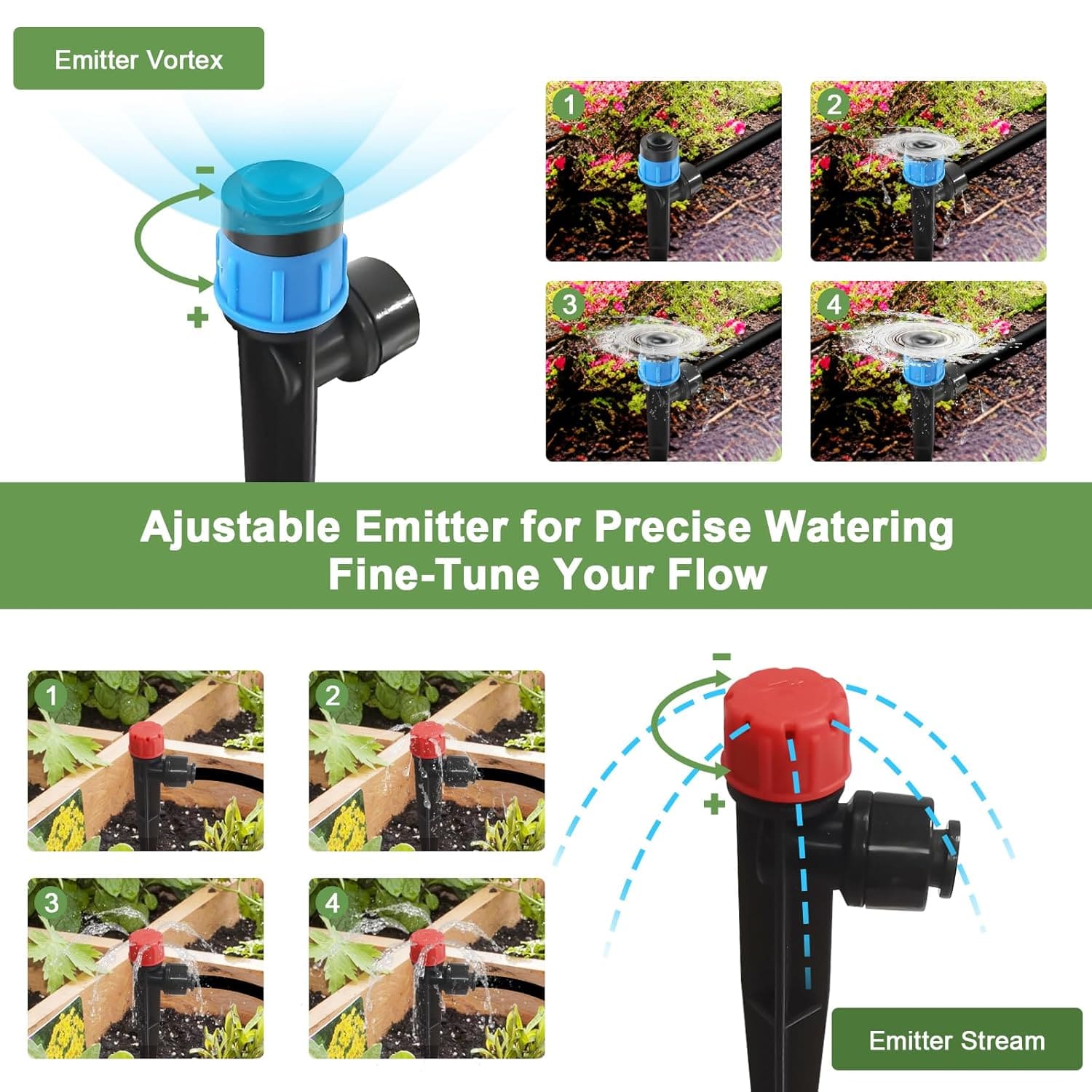 Drip Irrigation System for Garden, Greenhouse Watering System 233FT