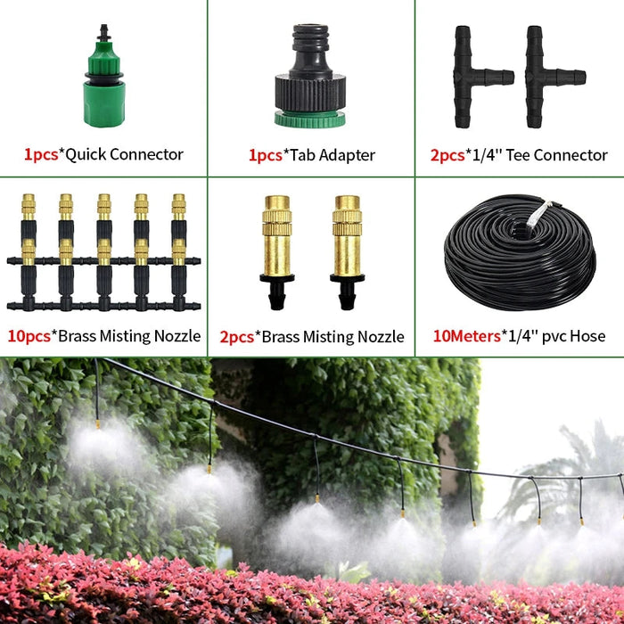 33FT-98FT Outdoor Misting Cooling System Garden Watering Irrigation