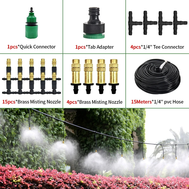 33FT-98FT Outdoor Misting Cooling System Garden Watering Irrigation