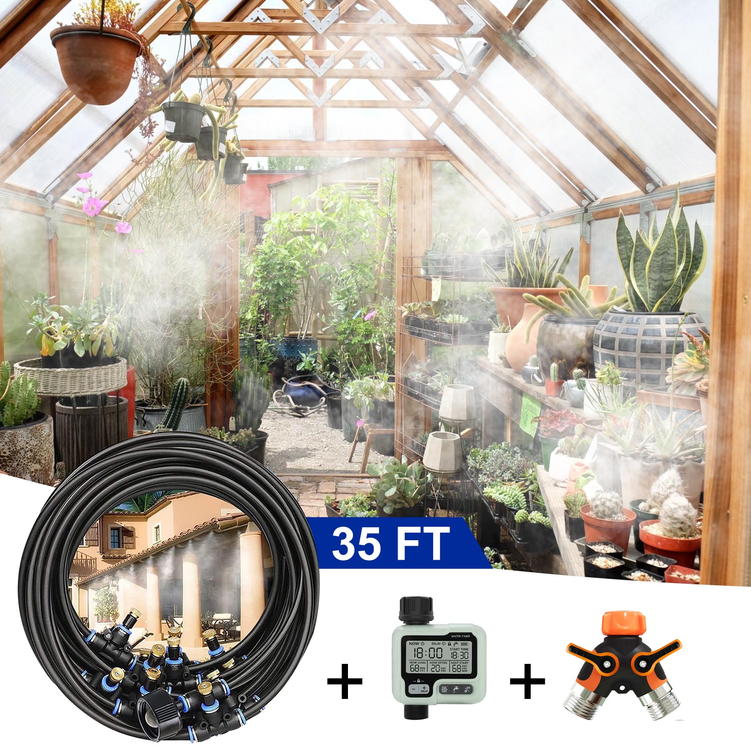 Greenhouse Misting System With Timer 10-15 Square Meters