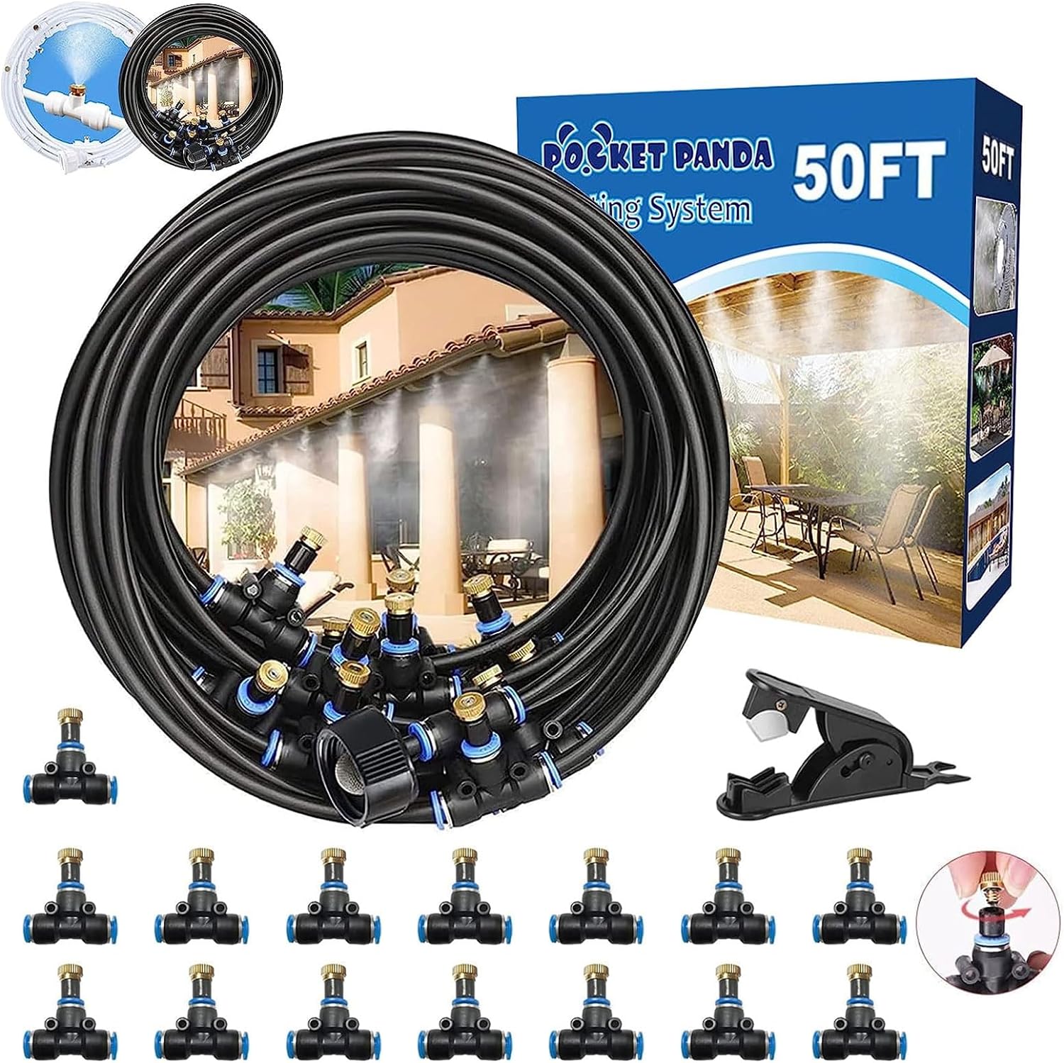 Misters for Outside Patio,Misting System for Cooling Outdoor,50Ft (15M)