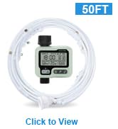 Misters for Outside Patio with Hose Timer,Misting System for Cooling Outdoor,50Ft (Black/White) for Watering Programmable