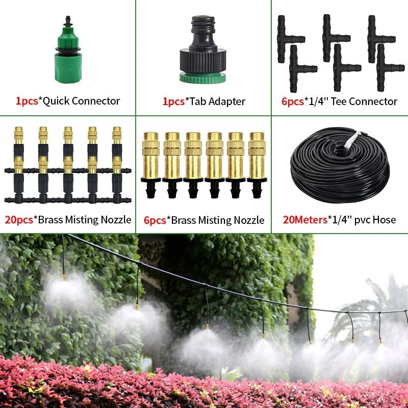 33FT-98FT Outdoor Misting Cooling System Garden Watering Irrigation