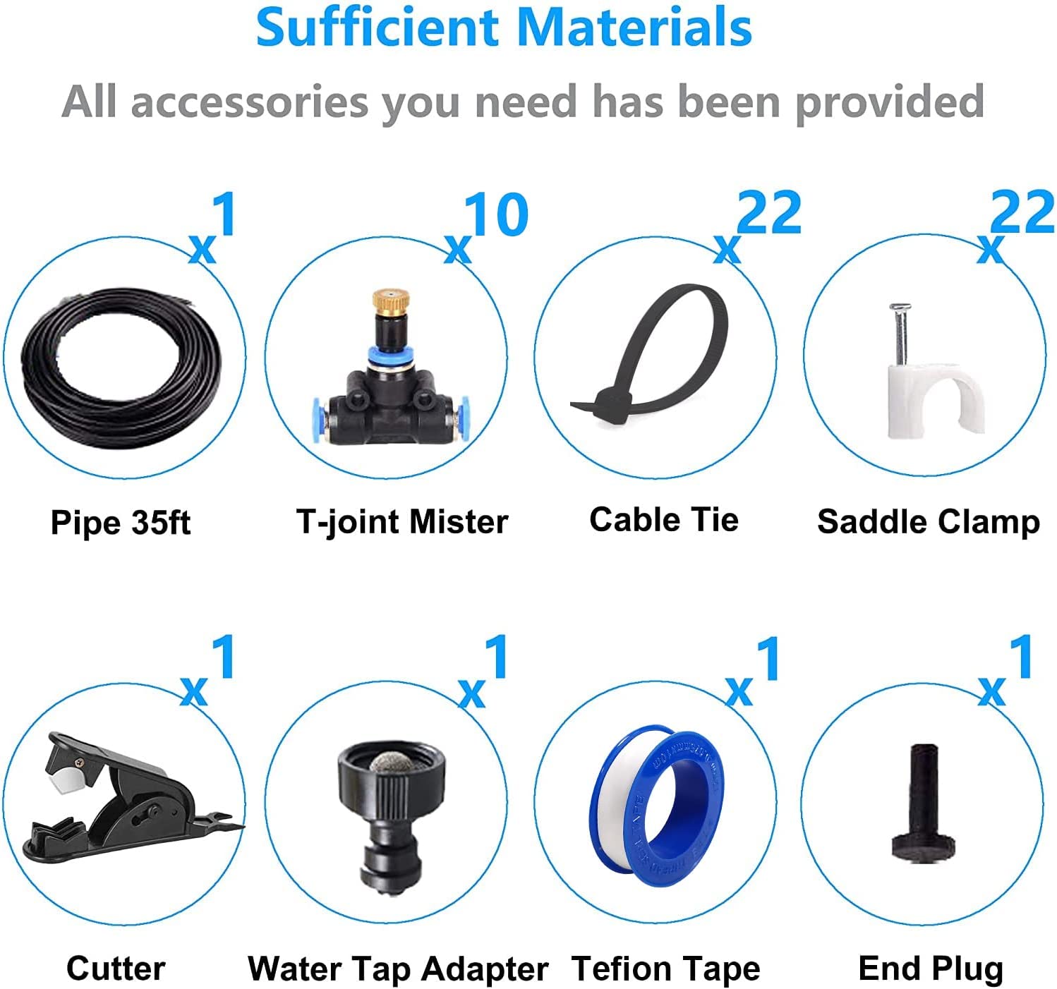 Fan Misting Kit for Outside Patio 