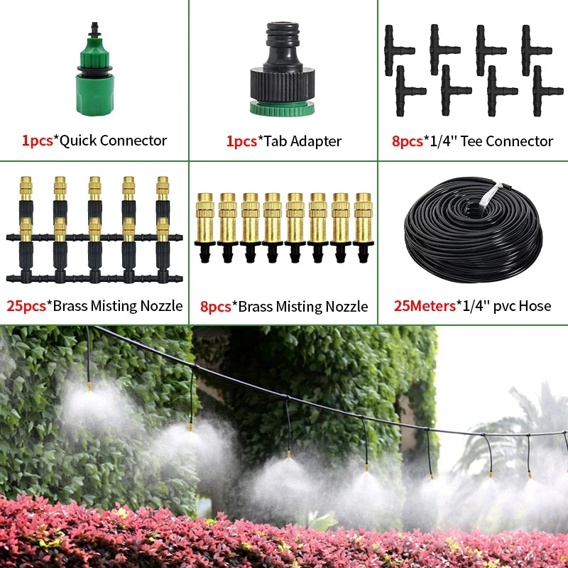 33FT-98FT Outdoor Misting Cooling System Garden Watering Irrigation