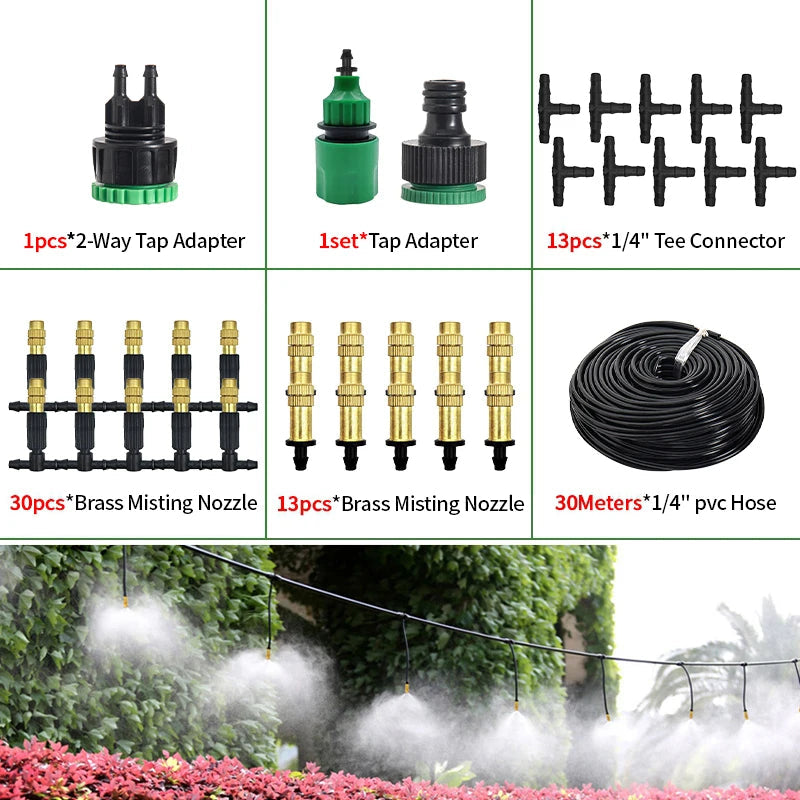 33FT-98FT Outdoor Misting Cooling System Garden Watering Irrigation