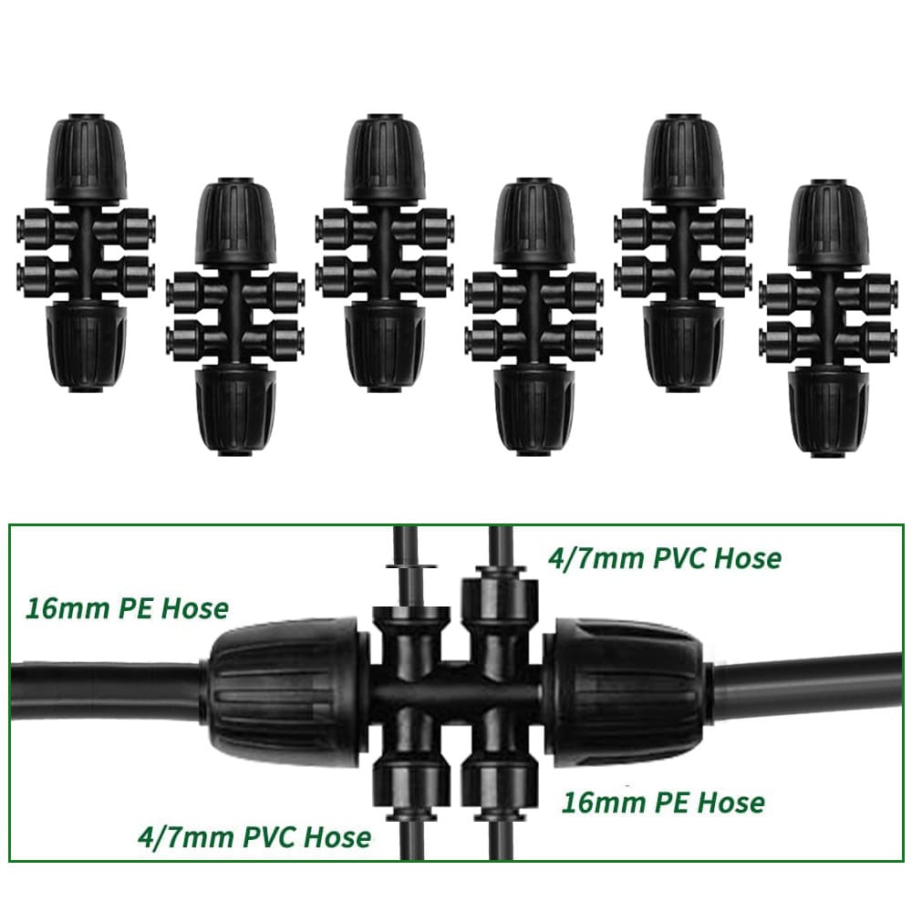 1/2" To 1/4" Forked Tee Quick Connectors For Drip Irrigation