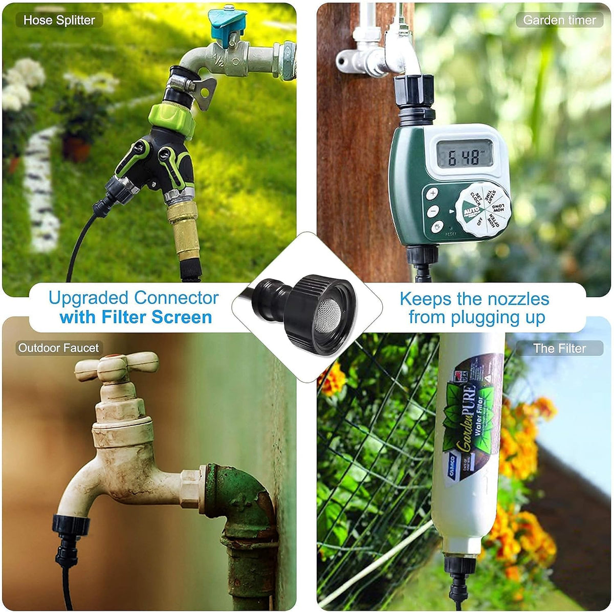 Misting System 65FT+35FT, Water Misters for Cooling Outdoor Patios