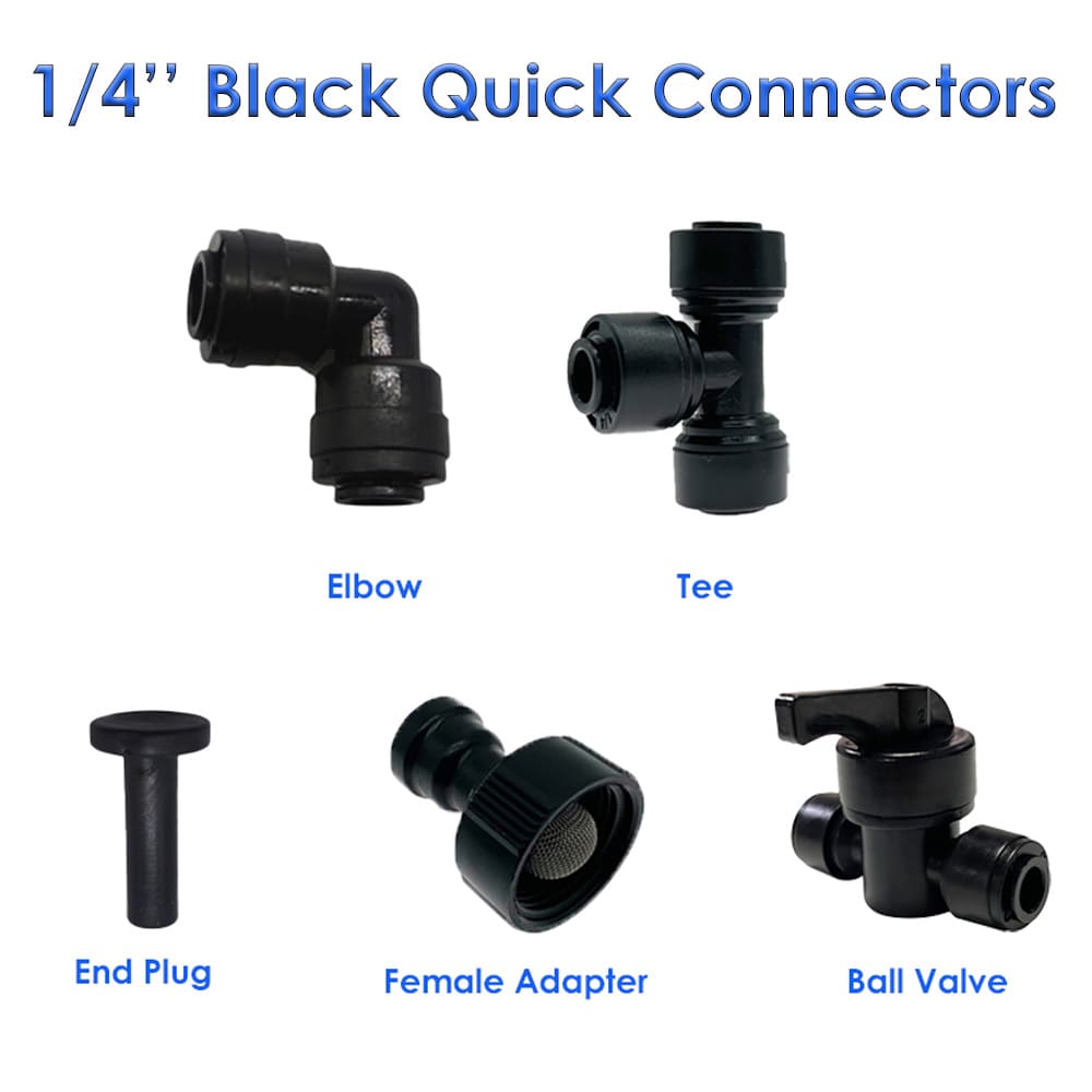 10Pcs Black Quick Connect For Outdoor Garden Misting System