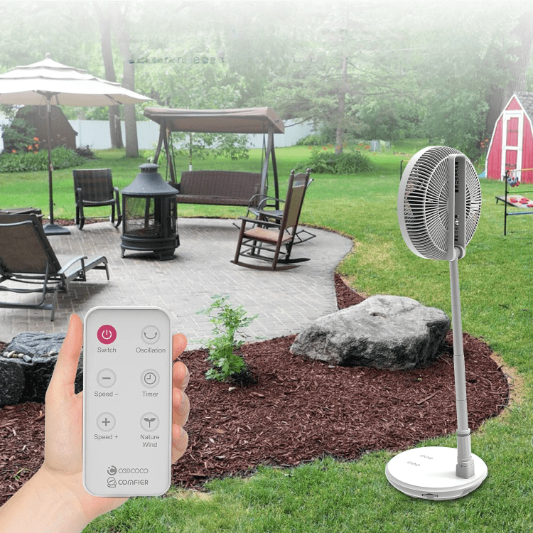 Outdoor Mist Fans for Outside Patios  Retractable Fan 7-inch USB Charging Folding  +Remote Control