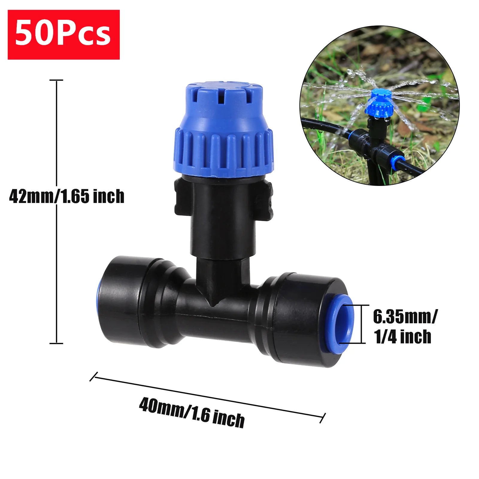 Adjustable Mist Nozzle Watering Irrigation Sprinkler 1/4" 8-Hole Dripper   4/7mm Hose Holder