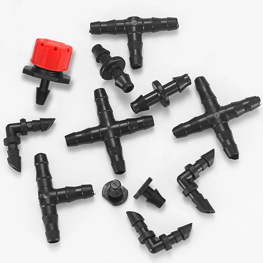 50pcs Barbed Connectors Irrigation Fittings Drip Irrigation Barbed Connectors 4/7mm Tubing Fittings z