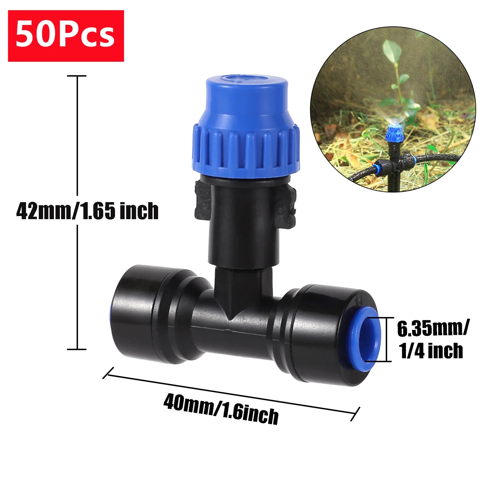 Adjustable Mist Nozzle Watering Irrigation Sprinkler 1/4" 8-Hole Dripper   4/7mm Hose Holder