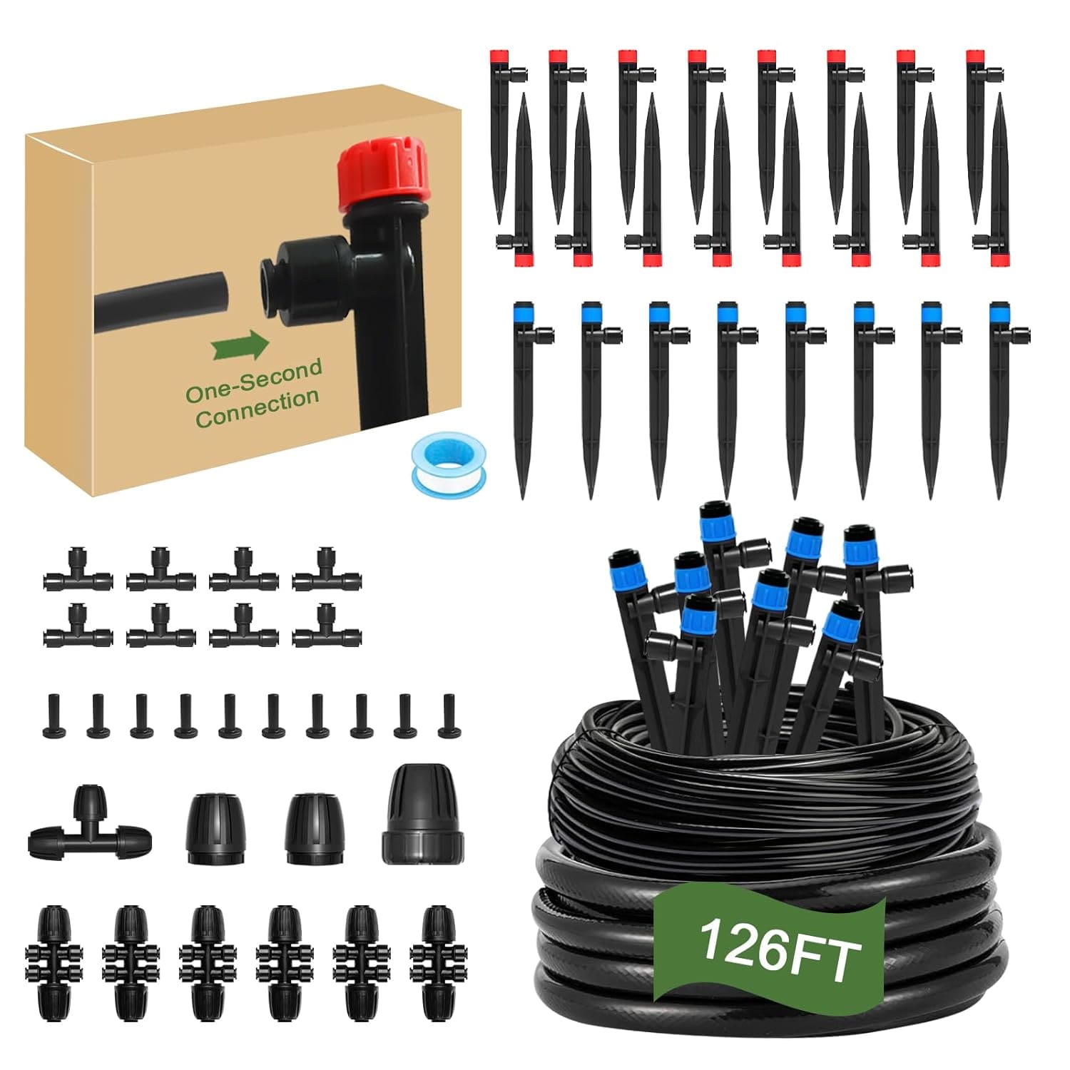 Drip Irrigation System for Garden, Greenhouse Watering System 233FT