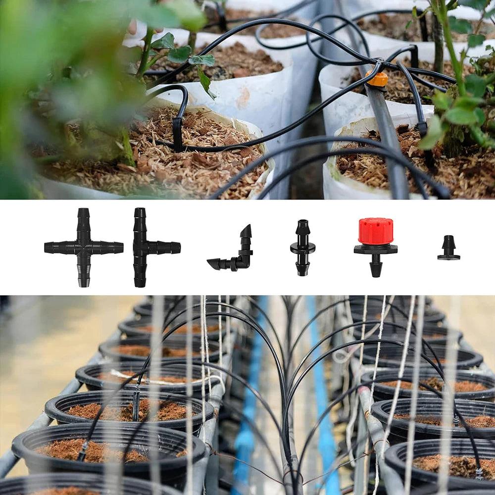 50pcs Barbed Connectors Irrigation Fittings Drip Irrigation Barbed Connectors 4/7mm Tubing Fittings z