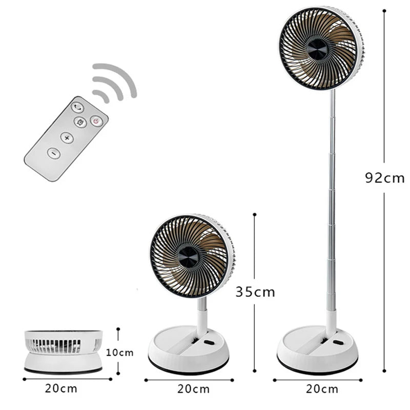 Outdoor Mist Fans for Outside Patios  Retractable Fan 7-inch USB Charging Folding  +Remote Control