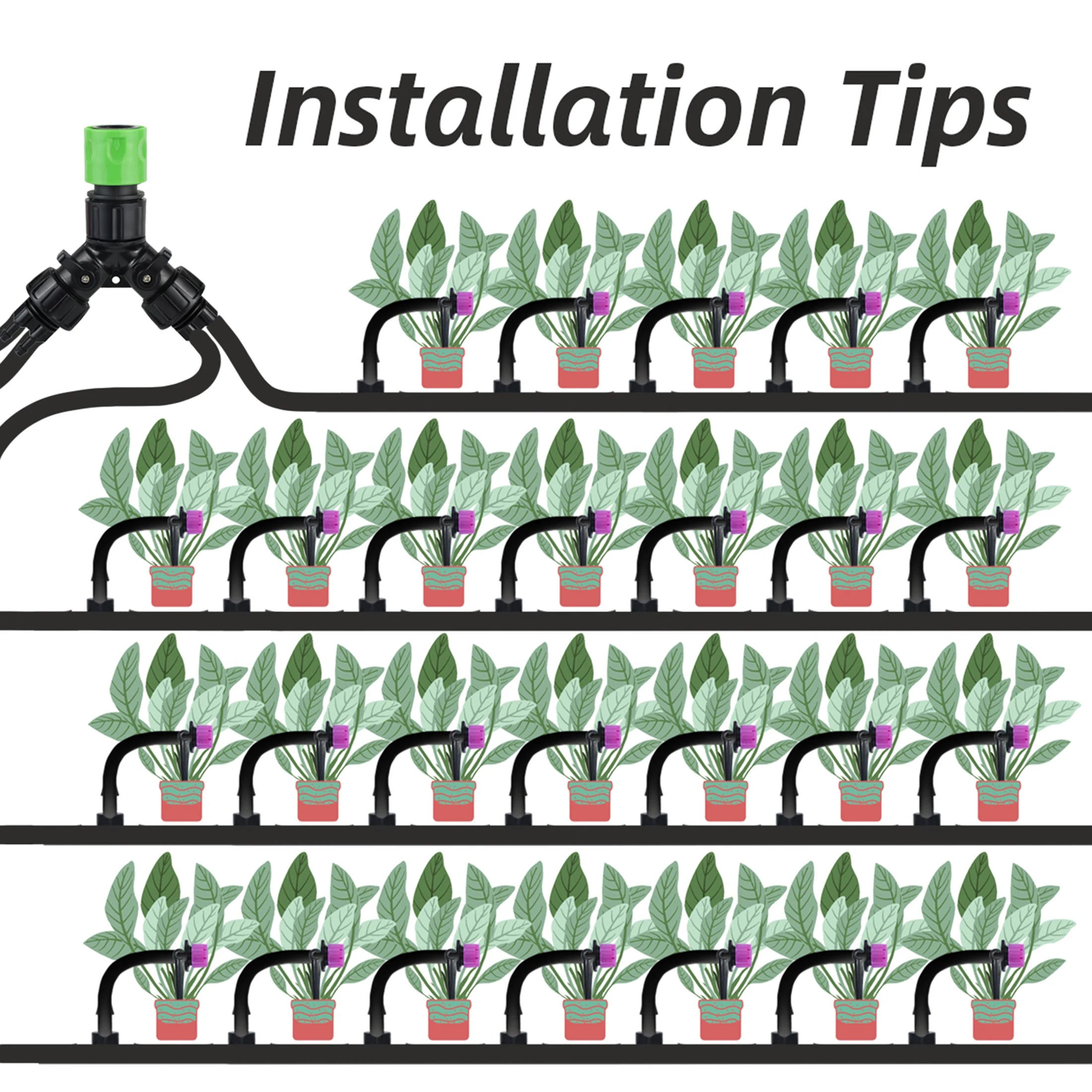 Drip Irrigation Faucet 4-Way Dispenser