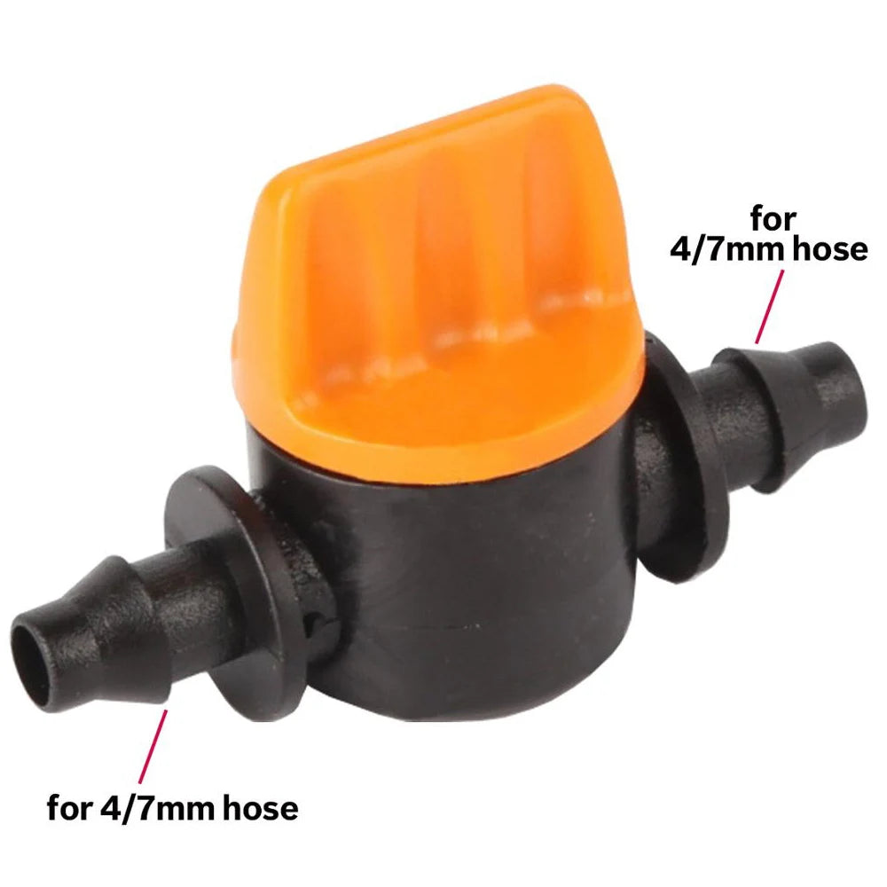 20Pcs Valve Shut Off Coupling Connectors Suitable For 4/7mm Hose  Water Flow Control Valve