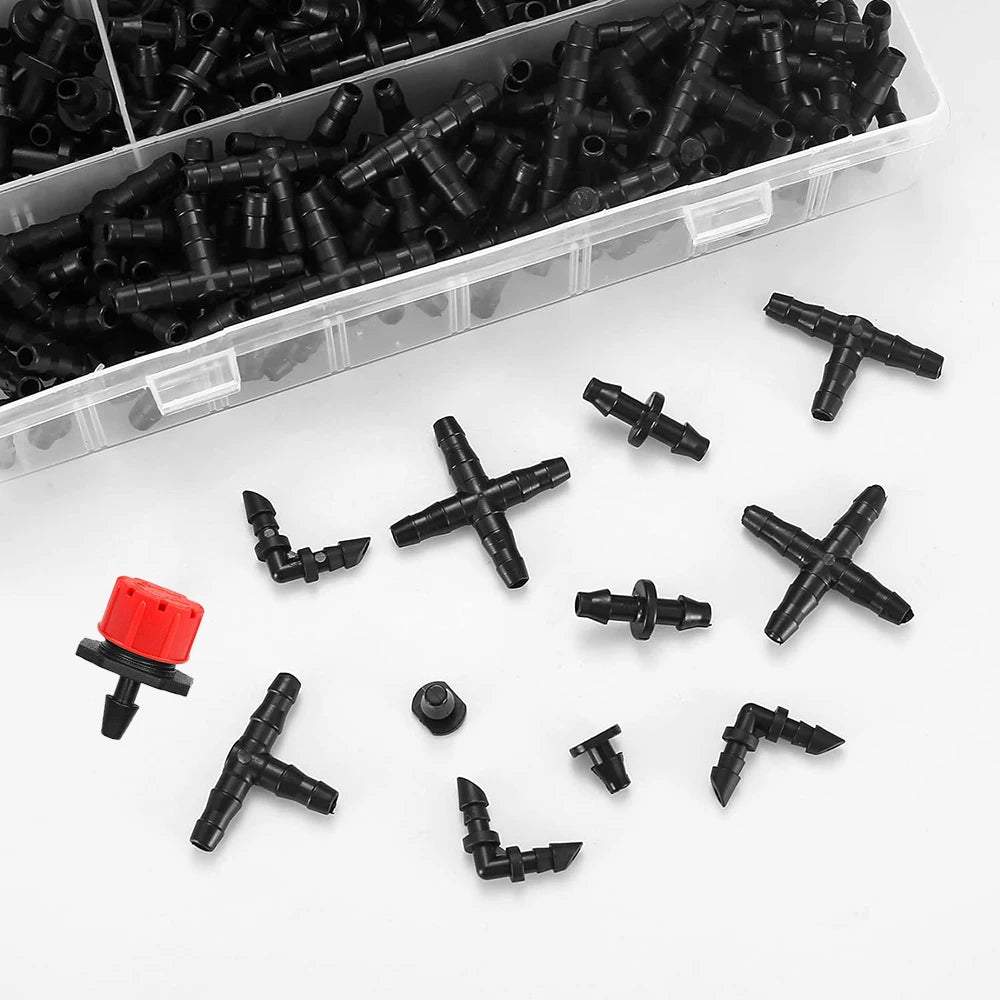 50pcs Barbed Connectors Irrigation Fittings Drip Irrigation Barbed Connectors 4/7mm Tubing Fittings z