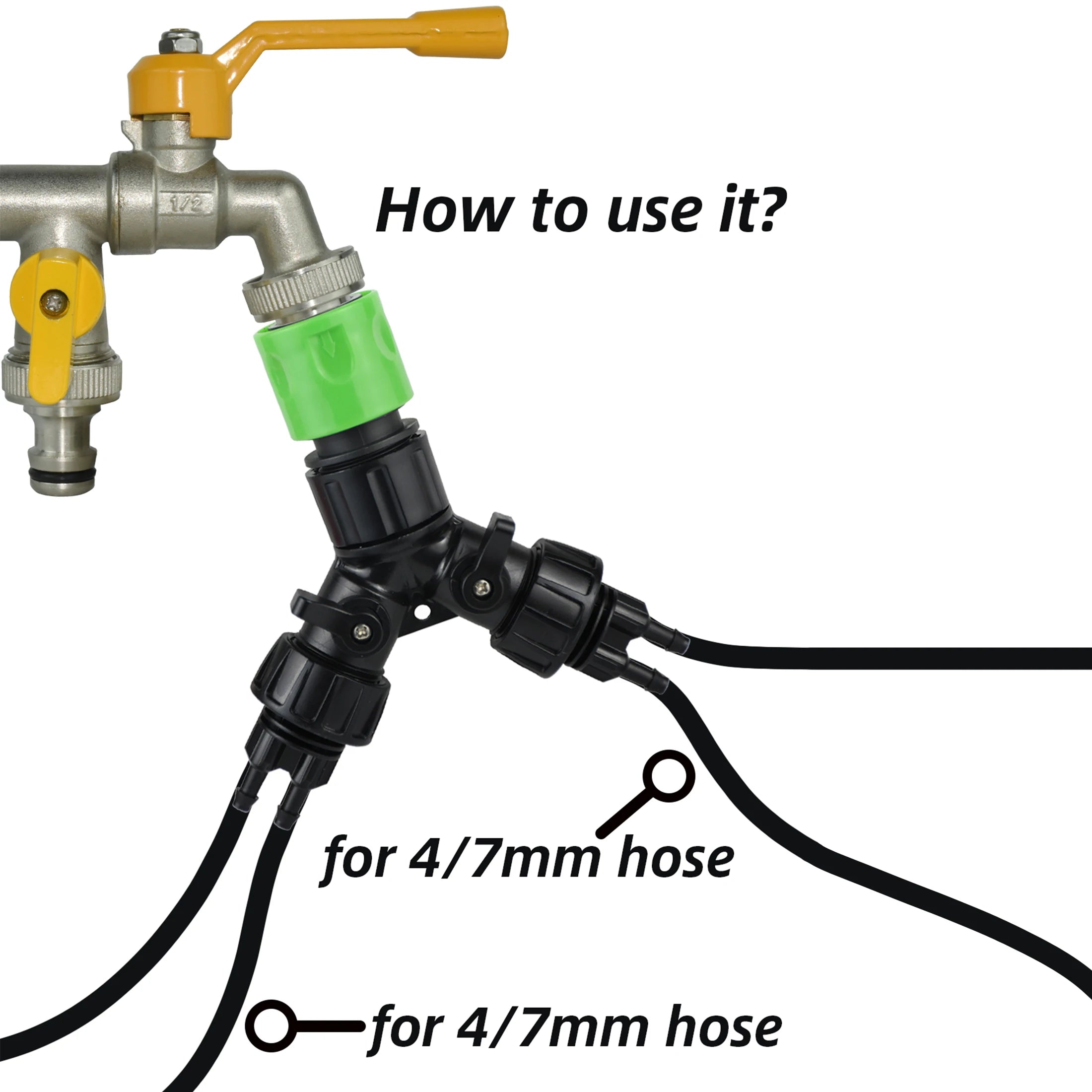 Drip Irrigation Faucet 4-Way Dispenser