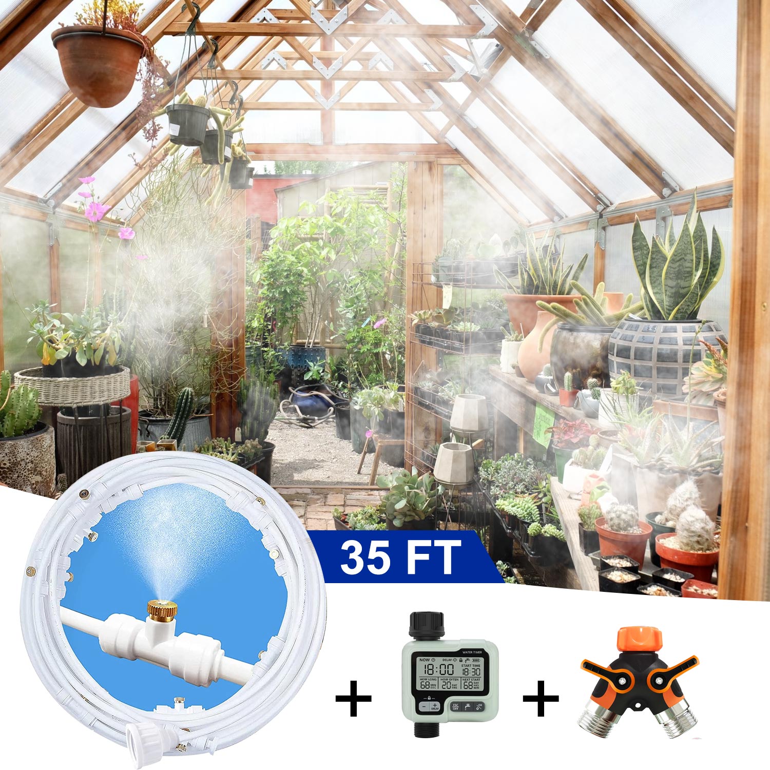Greenhouse Misting System With Timer 10-15 Square Meters