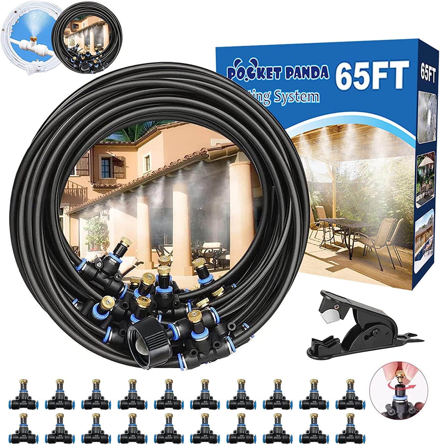 Misters for Outside Patio 65ft, Outdoor Misting Cooling System