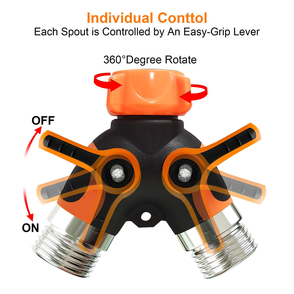 Hose Splitter 2 Way Heavy Duty, Garden Hose Splitters